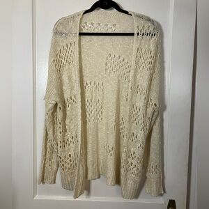 Cream Open-Knit Women's Sweater
